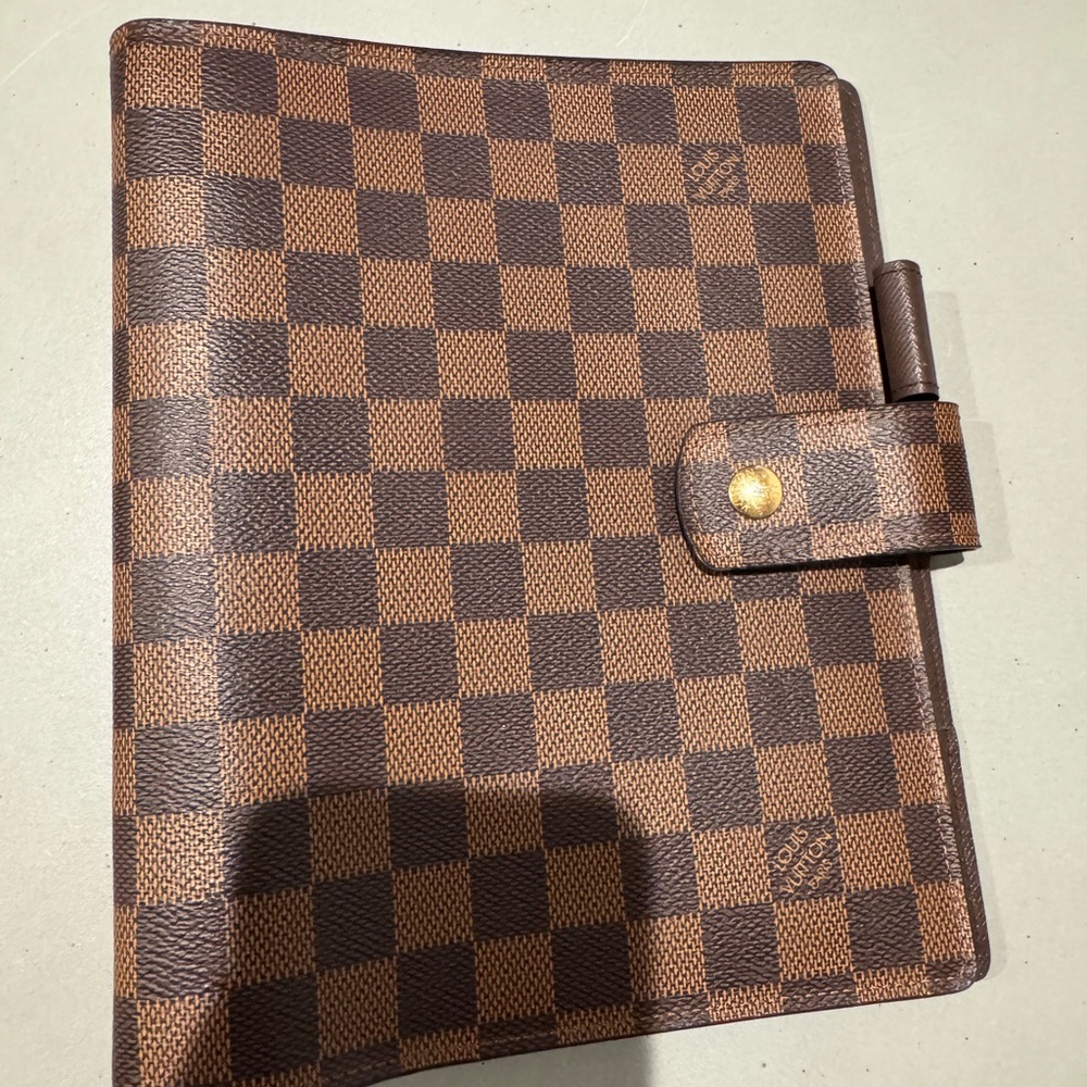 Louis Vuitton Large Ring Agenda Cover in Damier Ebene canvas